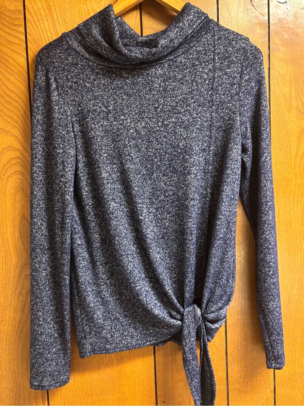 White Birch marled cowl neck top